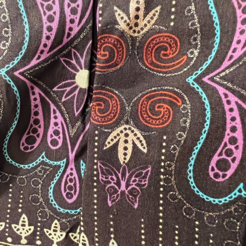 100% Silk Embroidered Midi Skirt - Women's Boho Floral. Size 10 - Picture 4 of 8